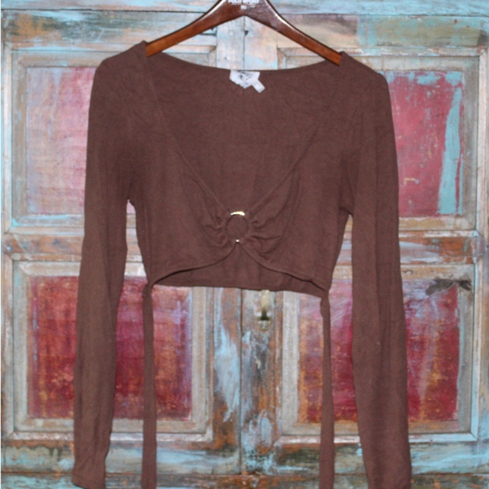 PRINCESS POLLY long sleeve tie top